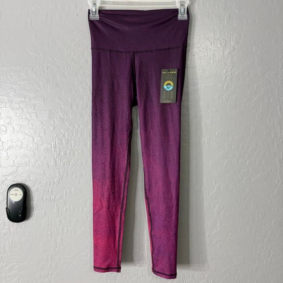 Sol and Mane Cora 7/8 Legging, Maroon Ocean, Small - Picture 1 of 4